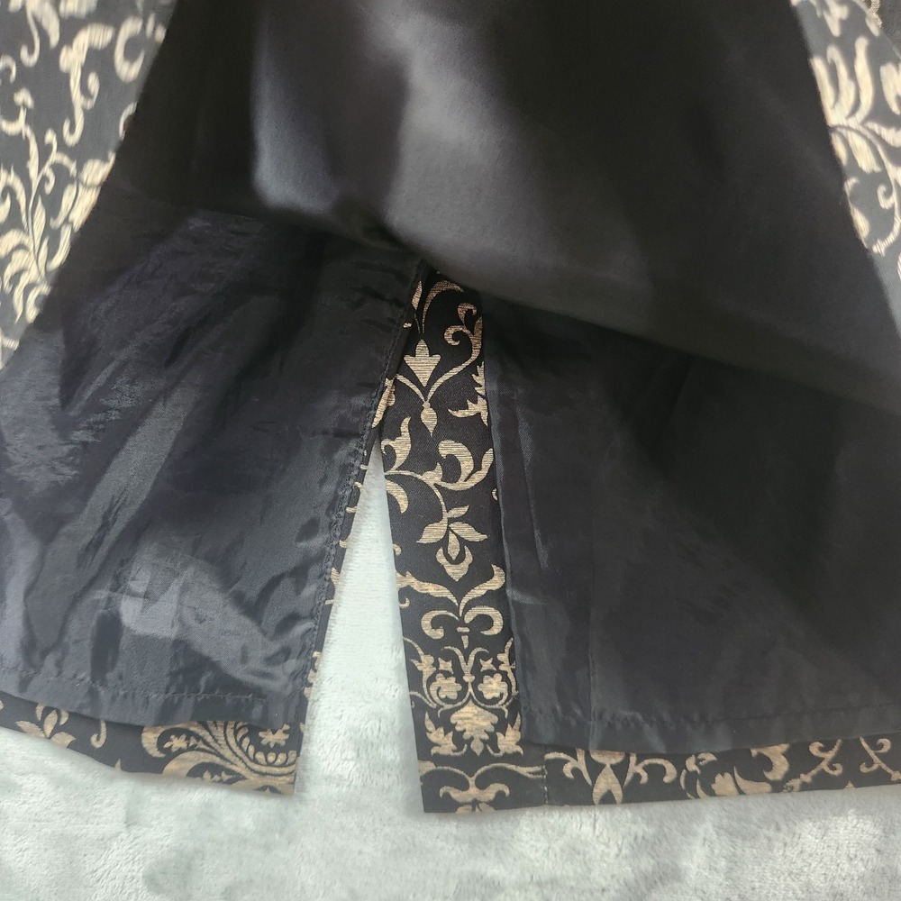 Talbots Skirt size 12 Black Gold Paisley Pencil Knee Career Wedding Church - Picture 6 of 9